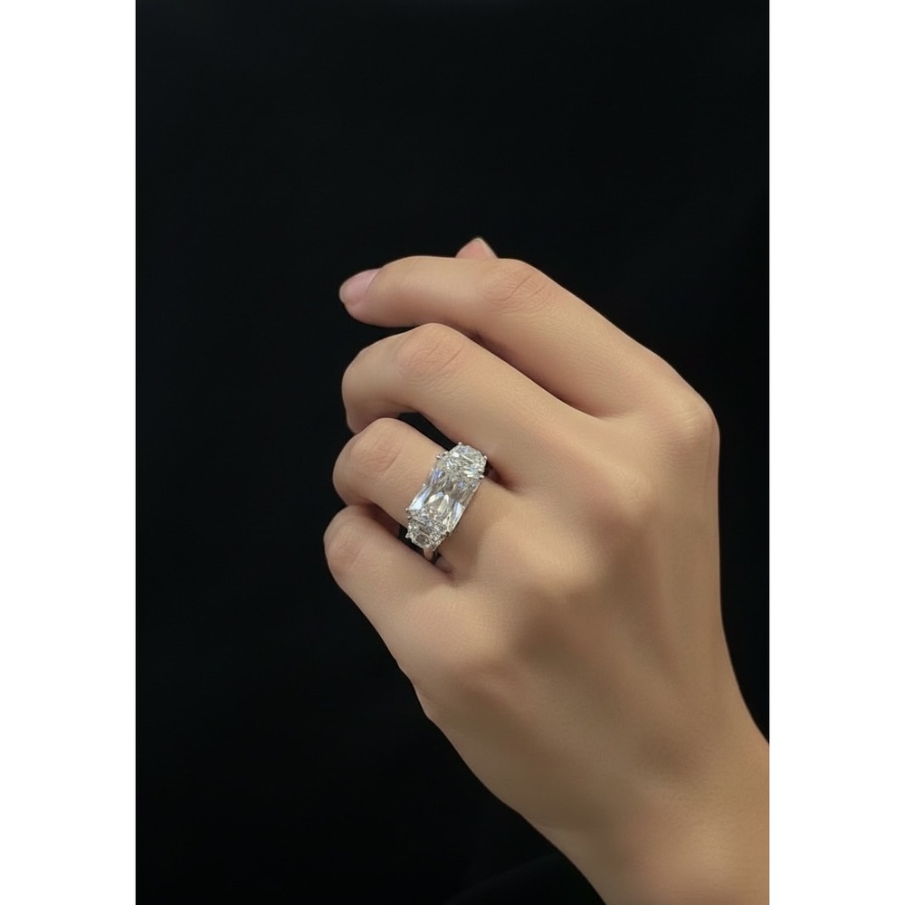 JTV BBJ 9.25 Sterling Silver Radiant Cut‎ CZ Ring Size 5